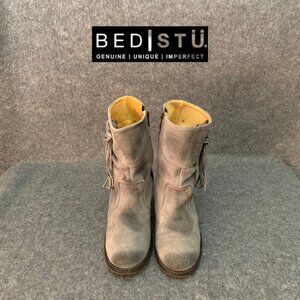 BED STU Cobbler Series Women's Leather Suede Distressed Accent Fringe Boots
